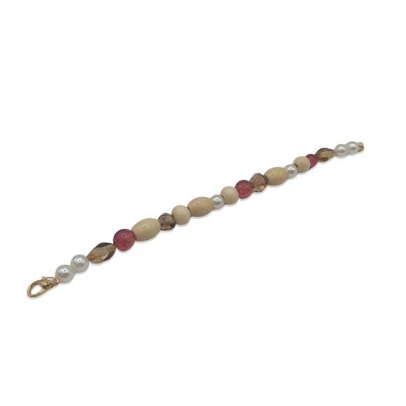 Handmade Pearl & Wood‑Boho Bracelet – Everyday Wear - Picture 3 of 4